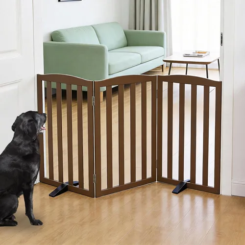 Vista 34 de Puerta Independiente para Perros para Interiores, Puerta para Perros Plegable, Puertas para Mascotas para Entradas, Escaleras o Pasillos, Puerta