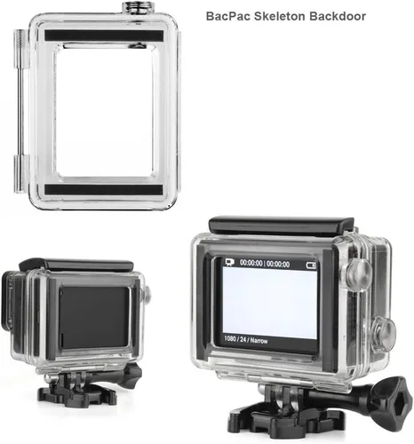 Vista 3 de SOONSUN Reemplazo de puertas traseras BacPac para GoPro Hero 4/3+ carcasa estándar