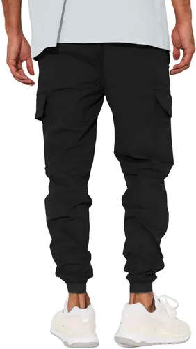 Vista 2 de Lexiart Pantalones deportivos de moda para hombre, pantalones de senderismo con cordón, pantalones deportivos largos para entrenamiento de gimnasio