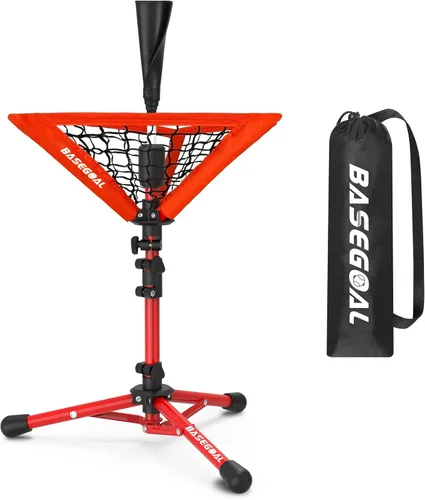 Vista 10 de BaseGoal Baseball Batting Tee with Removable Baseball Caddy for Kids