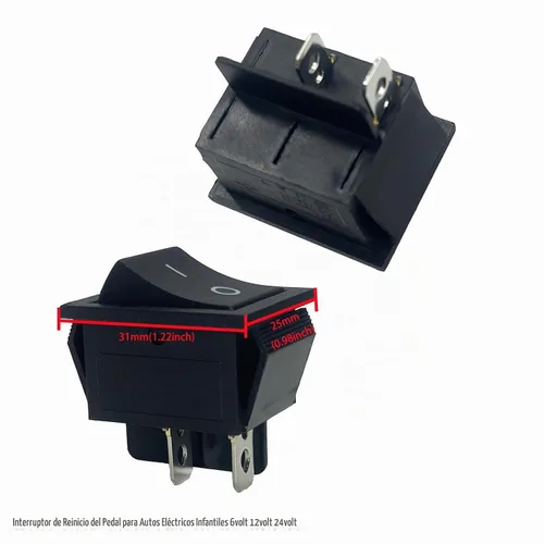 Vista 3 de 3 Pin 6V 12V 24V Interruptor de pedal de pie para paseo en piezas de repuesto Trax del coche