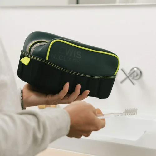 Vista 7 de Lewis N. Clark Travelflex Toiletry Kit, Makeup Bag, Shower Caddy + Travel Organizer for Luggage, Carry-on or Suitcase, Open Zip Top, Charcoal