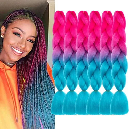 Vista 32 de Beige (613#) 6 paquetes de cabello trenzado de 24 pulgadas, de fibra sintética, sin picazón, extensiones de cabello para trenzar jumbo, textura