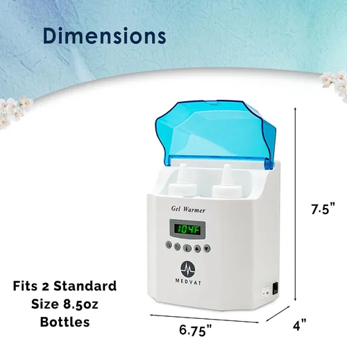 Vista 5 de Calentador de gel doble con pantalla digital, temporizador integrado, calentador para crema de masaje, loción y aceites para bebés, montaje en pared