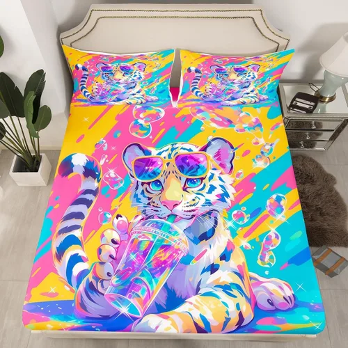 Vista 8 de Juego de sábanas bajeras de alce salvaje, tamaño individual, juego de ropa de cama rústica de pino de pesca con peces de Basa, decoración