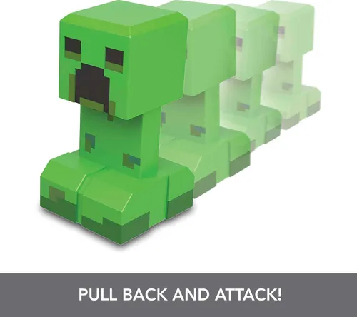 Vista 3 de Mattel Minecraft Legends - Figura de acción de 2 unidades, juego de Creeper vs Piglin Bruiser, juguetes coleccionables Attack & React, escala