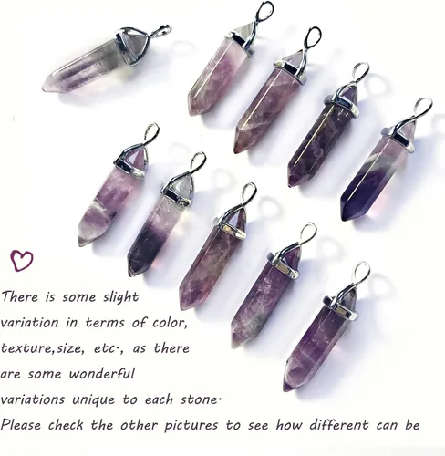 Vista 7 de BEADNOVA - Collares de cristal para mujer, de piedras preciosas, con colgante de cristal para energía espiritual, sanación, hexagonal