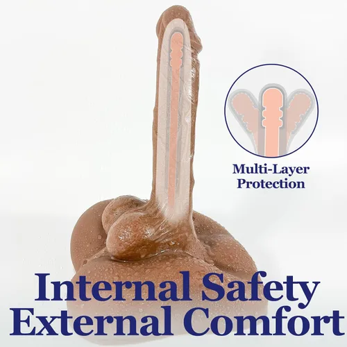 Vista 4 de Torso de muñeca sexual con consolador grueso enorme para masturbación femenina, consolador de TPE largo y flexible para hombre, masturbador