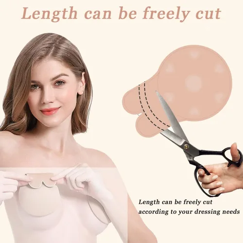 Vista 5 de AFINNIEE 2 Pairs Sticky Bra Backless Strapless Push up Bras for Women, Invisible Adhesive Bra for Large Breasts