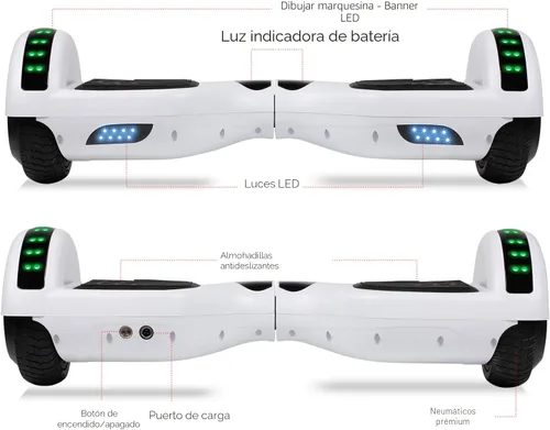 Vista 3 de LIEAGLE Scooter with Bluetooth Speakers and Colorful Wheel Hub Lights 6.5"&8.5"Hoverboard All-terrain Self-balancing Scooter for Kids Adults