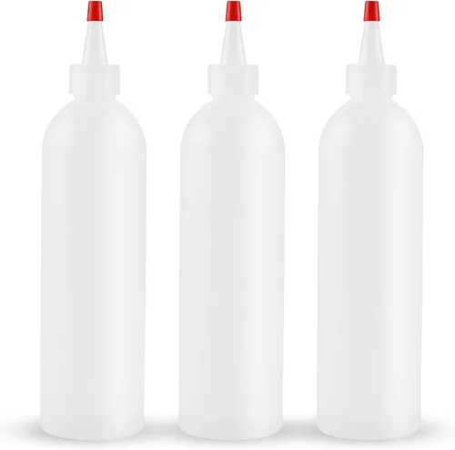 Vista 9 de Ninsula 5 botellas exprimibles, botellas de plástico de 4 onzas con tapa superior de giro rojo, botellas vacías para salsas, salsa de tomate