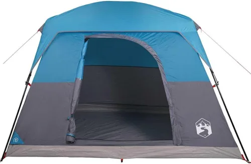 Vista 7 de YAFF Cabina de tienda de campaña para 4 personas azul impermeable, artículos deportivos, recreación al aire libre, camping y senderismo, tiendas