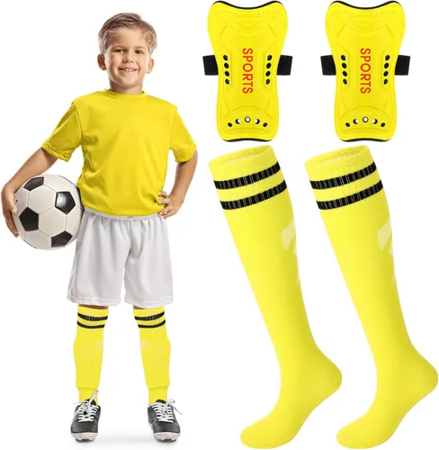 Vista 12 de Syhood - Espinilleras y calcetines de fútbol para niños pequeños y jóvenes, almohadillas protectoras ligeras para espinillas para niños de 3-5