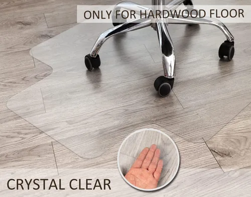 Vista 4 de Tapete para Silla de Oficina para Piso de Madera Dura, 48" x 30" Tapete de Vinilo Transparente para Silla de Escritorio Protector de Piso para Silla