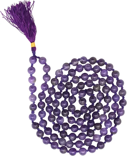 Vista 11 de Collar y Pulsera de Cuentas de Oración Japa Mala de Amazing Gemstone, 108 Cuentas para Meditación turquesa (African Turquoise)