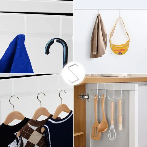 Vista 4 de ganchos para encima de la puerta, reversibles, diseñados para los dos anchos de puerta más populares (4 unidades)