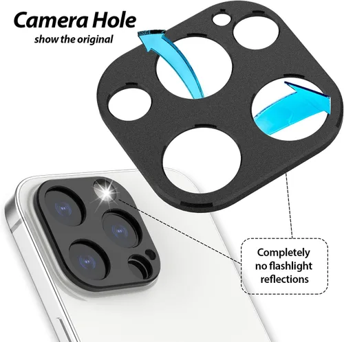 Vista 4 de Whitestone - Protector de cámara para Apple iPhone 13 (6.1 pulgadas), instalación con un solo toque, protector de lente de cámara resistente a
