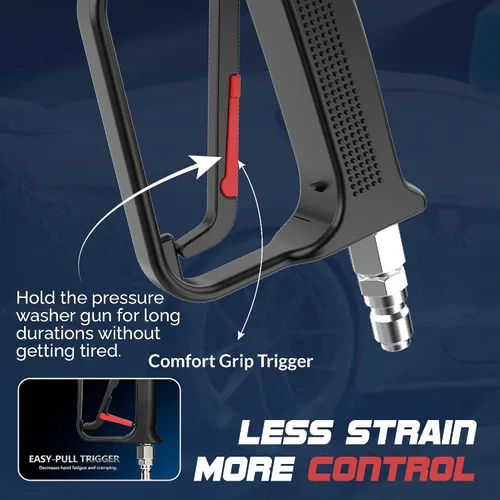 Vista 6 de Pistola de lavado a presión – Pistola de lavado de energía corta de 4000 PSI con giro de 360°, conexión rápida de 3/8 pulgadas, mango