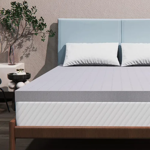 Vista 2 de Maxzzz Cubrecolchón de espuma viscoelástica de 2 pulgadas, tamaño individual, cubrecolchón de bambú para cama, colchón ventilado, felpa certificada