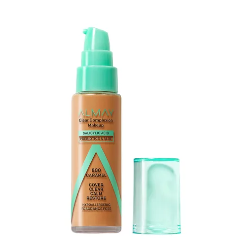 Vista 31 de Almay Clear Complexion - Base de maquillaje para acné con ácido salicílico, cobertura media, acabado mate suave, hipoalergénico, libre de crueldad