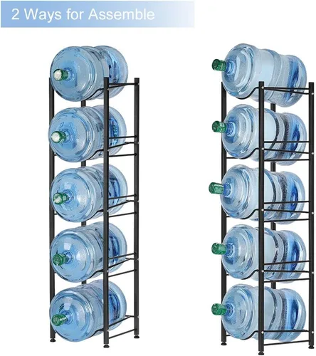 Vista 4 de LIANTRAL Soporte para jarra de agua de 5 galones, estante de agua resistente de 5 niveles, organizador de botellas de agua para oficina en casa