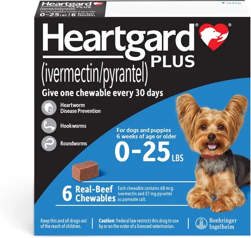 Vista 14 de HEARTGARD® Plus (ivermectina/pirantel) Masticables de Carne de Res Real para Perros de 26-50 libras (Caja Verde) Suministro de 6 Meses