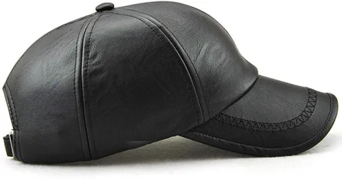 Vista 6 de Gorra de béisbol lisa gorra de béisbol clásica de poliuretano estructurada ajustable para hombre invierno para padre mayor
