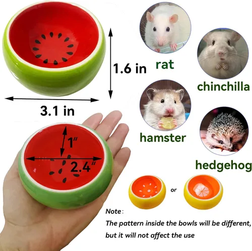 Vista 6 de JSLZF Hámster Food Bowl Cerámica Pequeño Jerbo Plato Prevenir Masticar (3 PCS) Cuenco pequeño para animales para ratas y hurones, evita que se