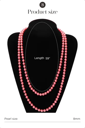 Vista 8 de BABEYOND - Collar de perlas sintéticas estilo art deco de la década de 1920, collar de perlas largas para fiesta de disfraces de estilo Gatsby
