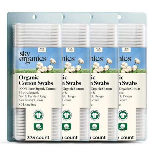 Vista 11 de Sky Organics - Hisopos de algodón orgánico para bebés, 60 unidades - Consejos ultra suaves seguros para bebés - Fuerte y duradero - Hipoalergénico