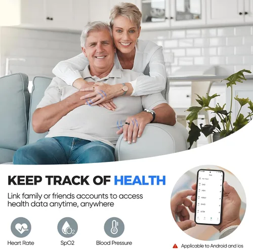 Vista 3 de BIEMHA Anillo Inteligente para Mujeres y Hombres, Rastreador de Salud con Monitoreo del Sueño y Ejercicio, Compatible con iOS y Android, Resistente