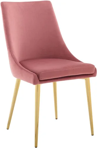 Vista 22 de Modway Viscount Performance - Sillas de comedor de terciopelo, juego de 2, color dorado marfil