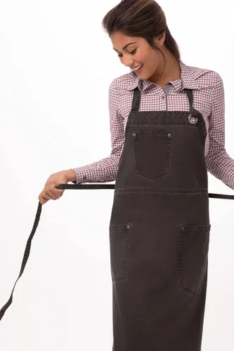 Vista 8 de Chef Works Delantal con babero unisex Dorset, Peltre