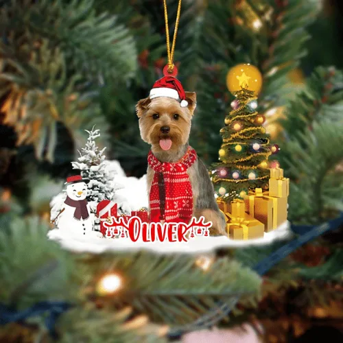 Vista 160 de NAZENTI Adorno personalizado de gato abisinio con árbol de pino, adorno de Navidad personalizado para perros amantes de las mascotas, colgante