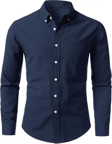 Vista 18 de LucMatton Camisa Oxford ligera de manga larga para hombre
