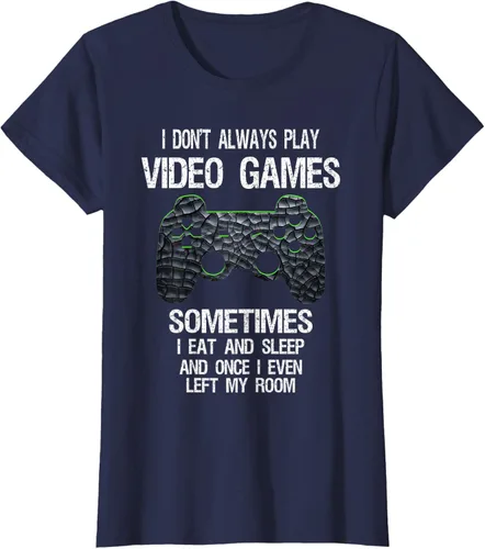 Vista 45 de Funny Gamer Video Games - Camiseta para niños y adolescentes, ajuste clásico, color negro, mezcla de algodón, Negro