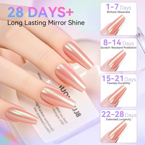 Vista 23 de Kit de capa base y capa superior de gel Makartt: Esmalte de uñas transparente, brillante, sin necesidad de limpieza, resistente a manchas, capa
