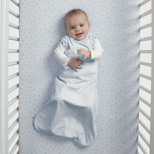 Vista 9 de Delta Children Gap babyGap TrueSleep - Saco de dormir con manta integrada, Raya azul