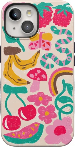 Vista 131 de Casely Funda para iPhone 15 Flores pintadas Frida Kahlo Floral Girly Funda atrevida Compatible con MagSafe