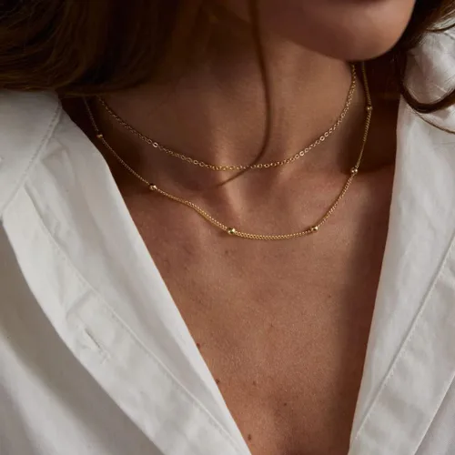 Vista 82 de Collares en capas para mujer, chapados en plata, delicada cuerda torcida de serpiente, delicado collar en capas, gargantilla de diferentes