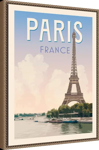 Vista 2 de Amanti Art Framed Canvas Wall Art 24x18 Retro Style Travel Poster III by Victoria Barnes, Framed Wall Art Canvas, Cityscapes Artwork, Traditional
