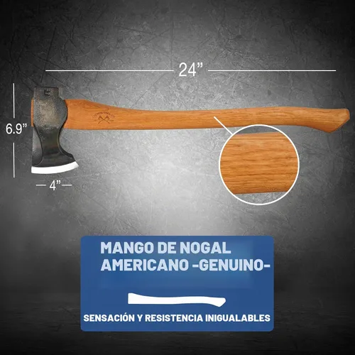 Vista 2 de COUNCIL TOOL - Hacha de madera de 2 libras, mango curvado de 24 pulgadas, fabricado en Estados Unidos 24 Mango
