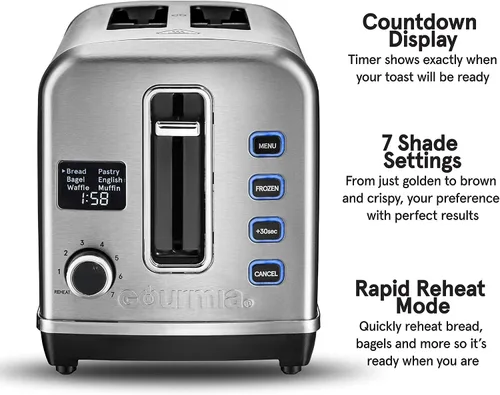 Vista 4 de Gourmia GDT2650 Tostadora digital multifunción de acero inoxidable