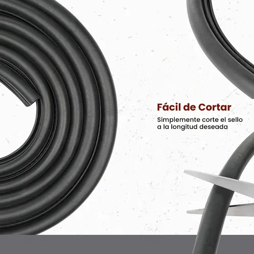 Vista 5 de Tiras de goma horizontal para puerta de automóvil, Negro