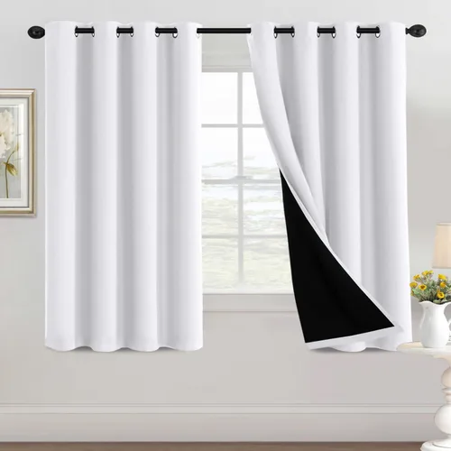 Vista 11 de H.VERSAILTEX Cortinas 100% de opacidad con aislamiento térmico, cortinas opacas completas para sala de estar, cortinas de ventana de eficiencia
