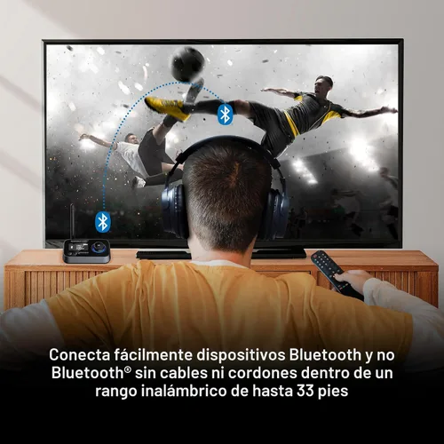 Vista 3 de Transmisor y receptor Bluetooth Monster, adaptador de audio Bluetooth 2 en 1, transmisión a/desde dispositivos no Bluetooth, transmisión de TV a 2