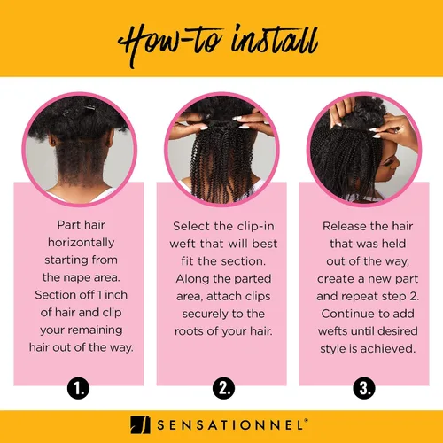 Vista 6 de Sensationnel Curls Kinks & Co - Clip texturizado - MOVE MAKER 14″ (Color: 2 marrón oscuro)