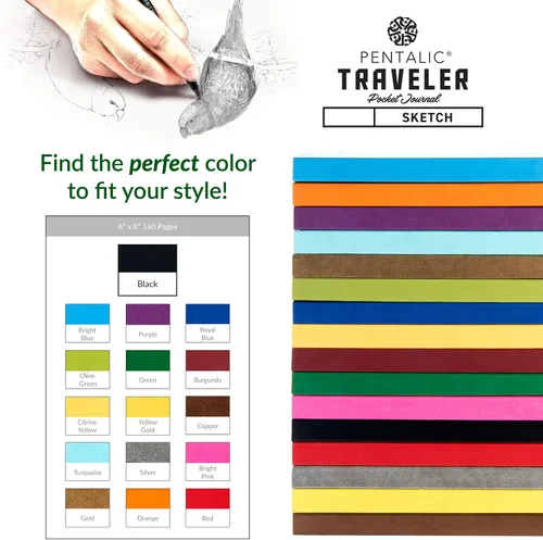 Vista 7 de Cuaderno de bocetos Travelers Dot Grid Pentalic Art, libre de ácidos