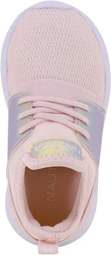 Vista 4 de Nautica - Tenis modernos y con detalles metálicos para niñas, zapato deportivo para correr con cordones I kappil I (niña grande, niña pequeña, niña)