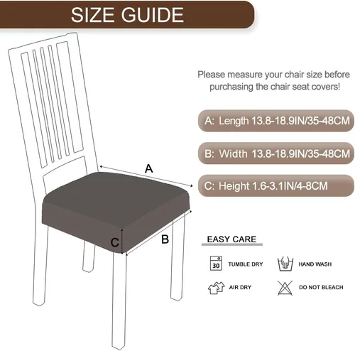 Vista 6 de SearchI Fundas de Asiento para Sillas de Comedor Elásticas de Jacquard Juego de 4, Protector de Cojín de Silla Tapizada Extraíble y Lavable Fundas